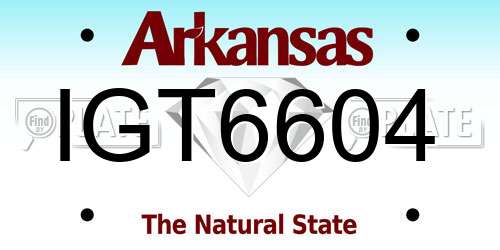 IGT6604 Arkansas License Plate