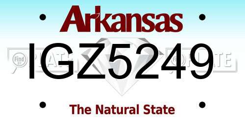 IGZ5249 Arkansas License Plate