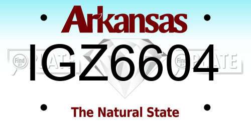 IGZ6604 Arkansas License Plate