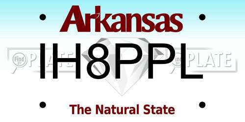 IH8PPL Arkansas License Plate