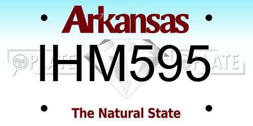 IHM595 Arkansas License Plate