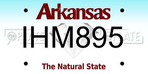 IHM895 Arkansas License Plate
