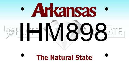 IHM898 Arkansas License Plate
