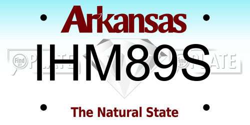 IHM89S Arkansas License Plate