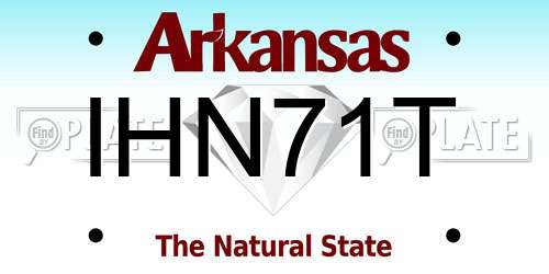 IHN71T Arkansas License Plate