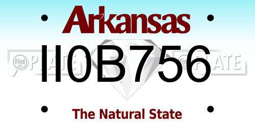 II0B756 Arkansas License Plate