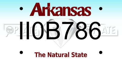 II0B786 Arkansas License Plate