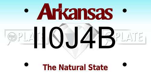 II0J4B Arkansas License Plate