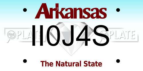 II0J4S Arkansas License Plate