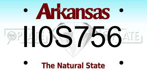 II0S756 Arkansas License Plate