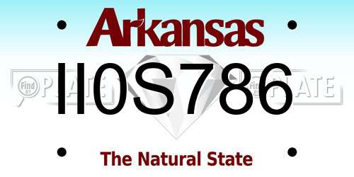 II0S786 Arkansas License Plate