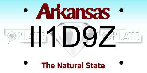 II1D9Z Arkansas License Plate