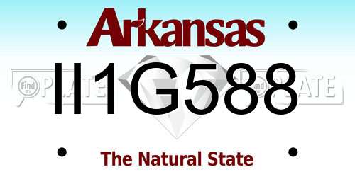 II1G588 Arkansas License Plate