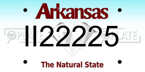 II22225 Arkansas License Plate