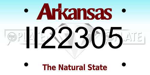 II22305 Arkansas License Plate