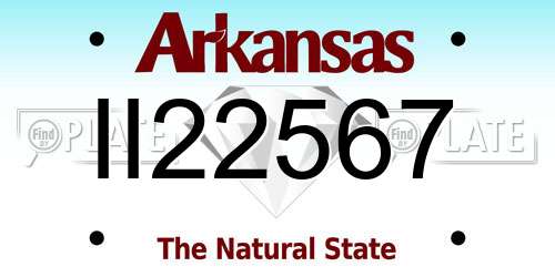 II22567 Arkansas License Plate