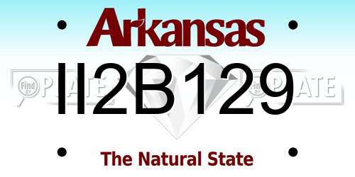 II2B129 Arkansas License Plate
