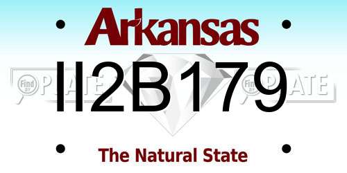 II2B179 Arkansas License Plate