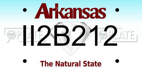 II2B212 Arkansas License Plate