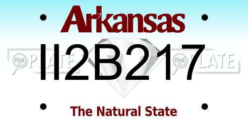 II2B217 Arkansas License Plate