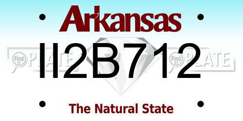 II2B712 Arkansas License Plate