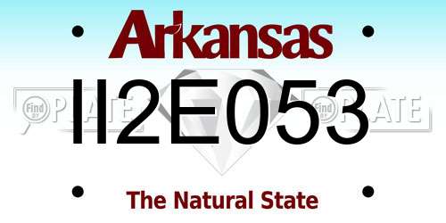 II2E053 Arkansas License Plate
