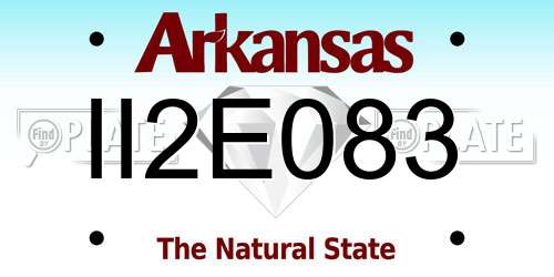 II2E083 Arkansas License Plate