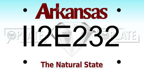 II2E232 Arkansas License Plate