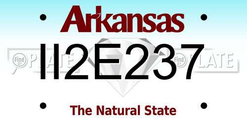 II2E237 Arkansas License Plate