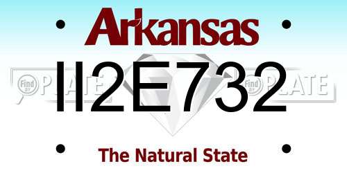 II2E732 Arkansas License Plate