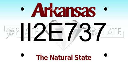 II2E737 Arkansas License Plate