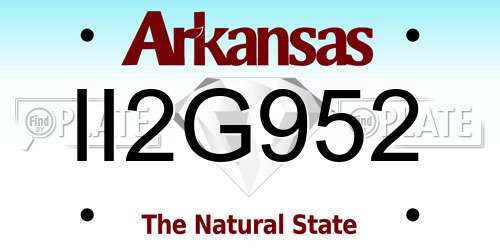II2G952 Arkansas License Plate