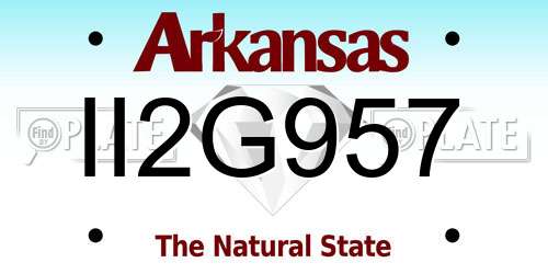 II2G957 Arkansas License Plate