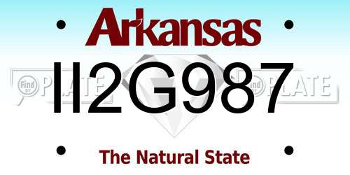 II2G987 Arkansas License Plate