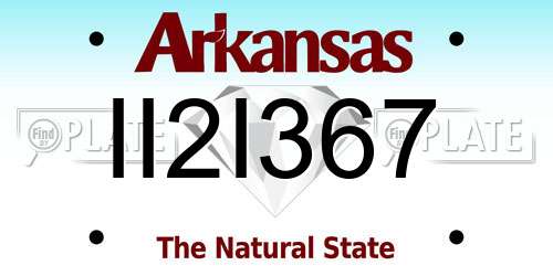II2I367 Arkansas License Plate
