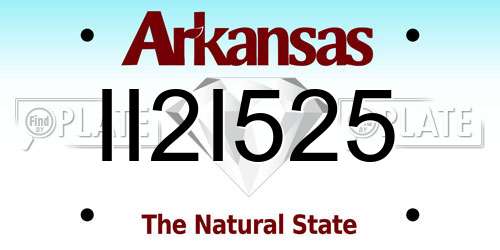 II2I525 Arkansas License Plate