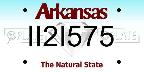 II2I575 Arkansas License Plate