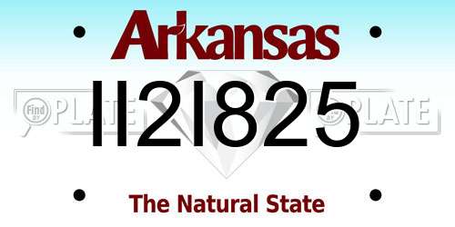 II2I825 Arkansas License Plate