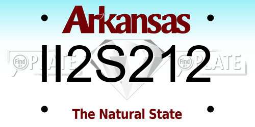 II2S212 Arkansas License Plate