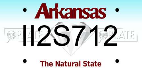 II2S712 Arkansas License Plate