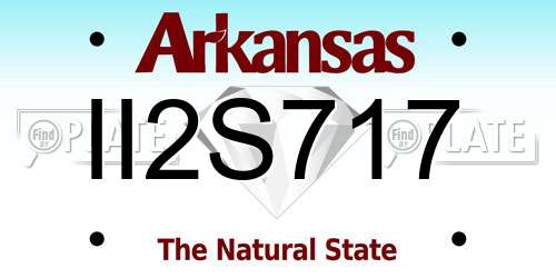 II2S717 Arkansas License Plate