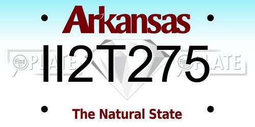 II2T275 Arkansas License Plate