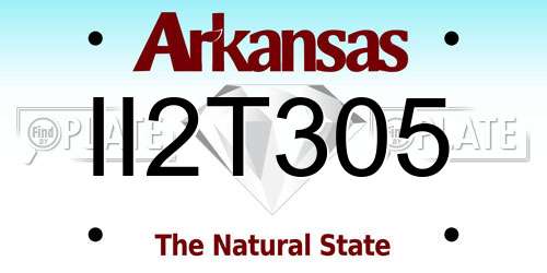 II2T305 Arkansas License Plate