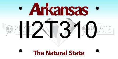 II2T310 Arkansas License Plate