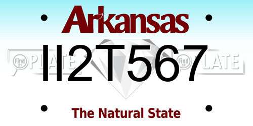 II2T567 Arkansas License Plate