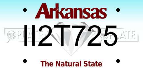 II2T725 Arkansas License Plate