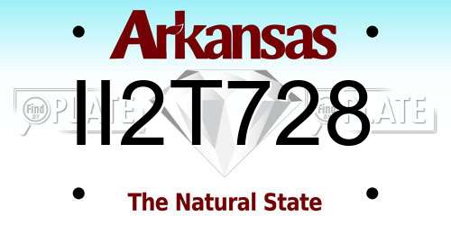 II2T728 Arkansas License Plate