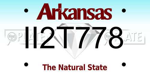 II2T778 Arkansas License Plate