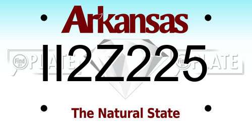 II2Z225 Arkansas License Plate