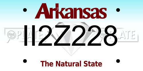 II2Z228 Arkansas License Plate